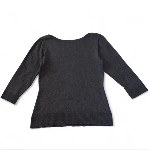 AB Studio Y2K Dark Academia Purple & Grey Argyle Boat Neck Sweater Size Large - Picture 2 of 6